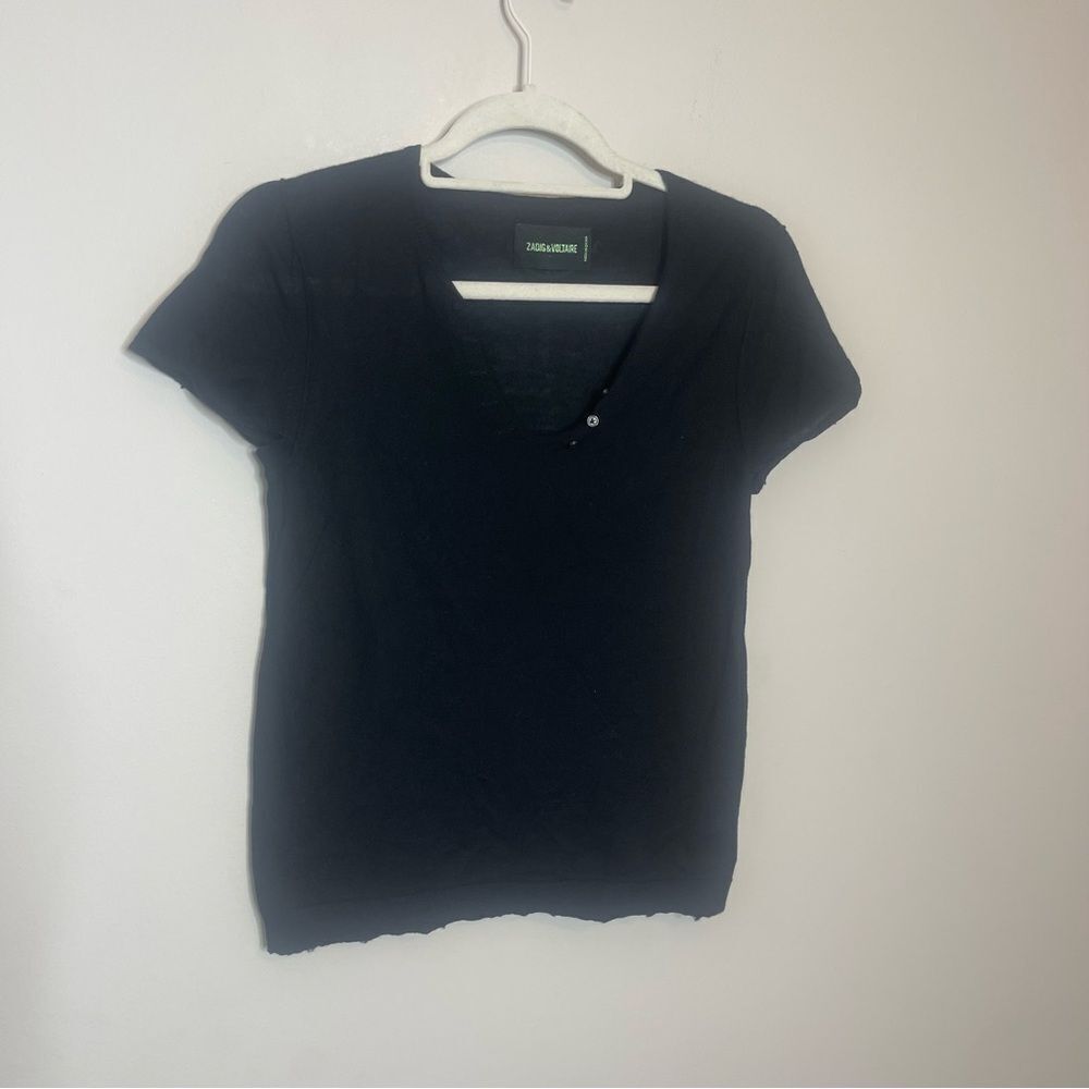 $298 Zadig&Voltaire Celsy cashmere top NEW XS - Picture 12 of 13